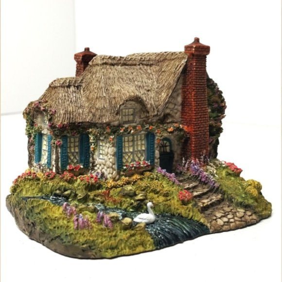 Thomas Kinkade Miniature SWANBROOKE COTTAGE with Certificate 90s Collectible VTG - Picture 3 of 11